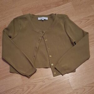 WeWoreWhat Women's Green Cropped Cardigan